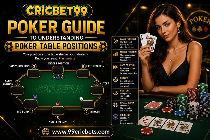 Cricbet99 Guide to Understanding Poker Table Positions