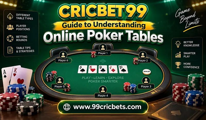Cricbet99 Guide to Understanding Online Poker Tables